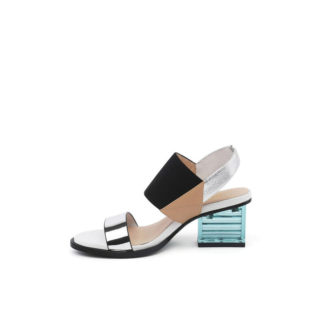 Pop Colored Crystal Heel Sandals-0