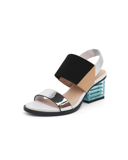 Pop Colored Crystal Heel Sandals-1
