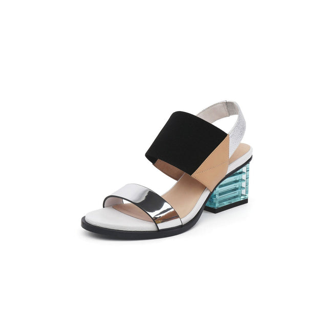 Pop Colored Crystal Heel Sandals-1