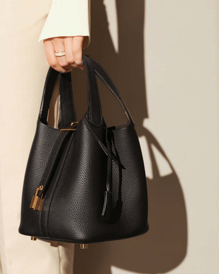 Premium Bucket Tote Bag With Lock-0