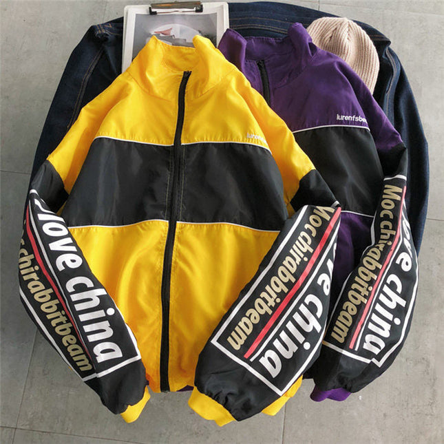 Jacket Men Windbreaker Autumn Hip Hop Couple Thin Jacket Windbreaker Patchwork Multi Pockets Casual Track Coat Streetwear-2