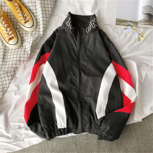 Jacket Men Windbreaker Autumn Hip Hop Couple Thin Jacket Windbreaker Patchwork Multi Pockets Casual Track Coat Streetwear-3