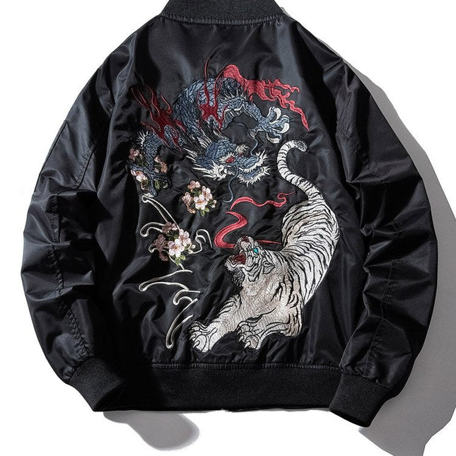 Jackets Men Embroidery Thick Tracksuit Chinese Style Baseball Jackets Fashion Casual Male Zipper Windbreaker Streetwear-1