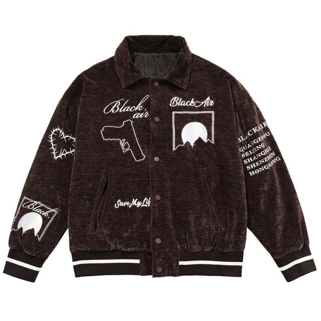 Jacket Men Esthetics Line Letter Eye Embroidery Bomber Coats Autumn Cozy Baggy Fashion Retro High Street Outwear Couple-0