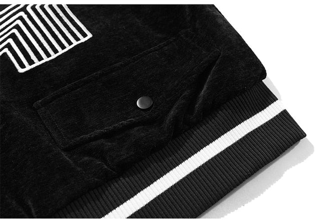 Jacket Men Esthetics Line Letter Eye Embroidery Bomber Coats Autumn Cozy Baggy Fashion Retro High Street Outwear Couple-4