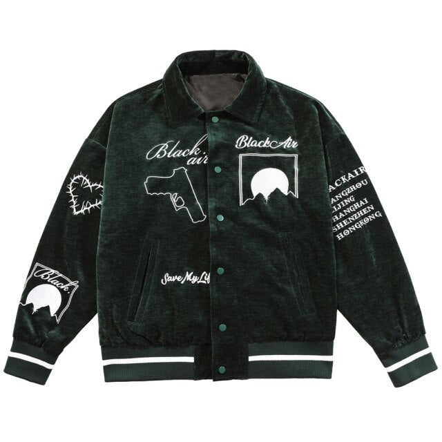 Jacket Men Esthetics Line Letter Eye Embroidery Bomber Coats Autumn Cozy Baggy Fashion Retro High Street Outwear Couple-3