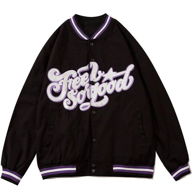 Letter Embroidery Stripe Patchwork Baseball Jacket Men Baggy Retro All-match High Street Bomber Coats Couple Streetwear-0