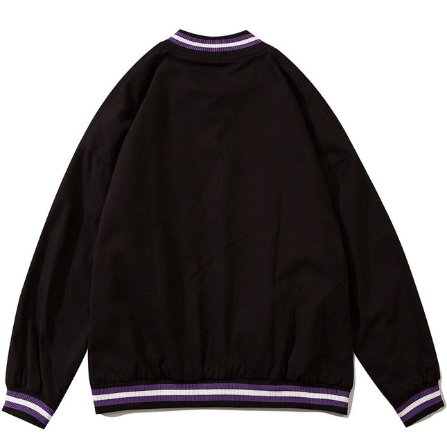 Letter Embroidery Stripe Patchwork Baseball Jacket Men Baggy Retro All-match High Street Bomber Coats Couple Streetwear-1