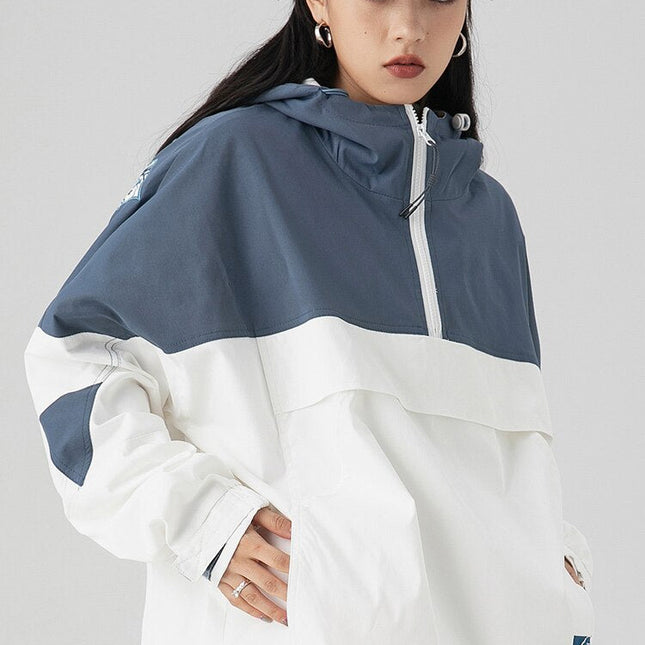 Jacket Men Letter Patch Color Block Zipper Hooded Windbreaker Men Casual Loose Harajuku High Street Outwear Coat Autumn-4