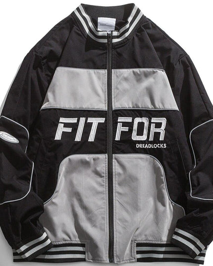 Jacket Men Reflective Strip Patchwork Letter Embroidery Zipper Coat Autumn High Street All-match Fashion Streetwear Men-0