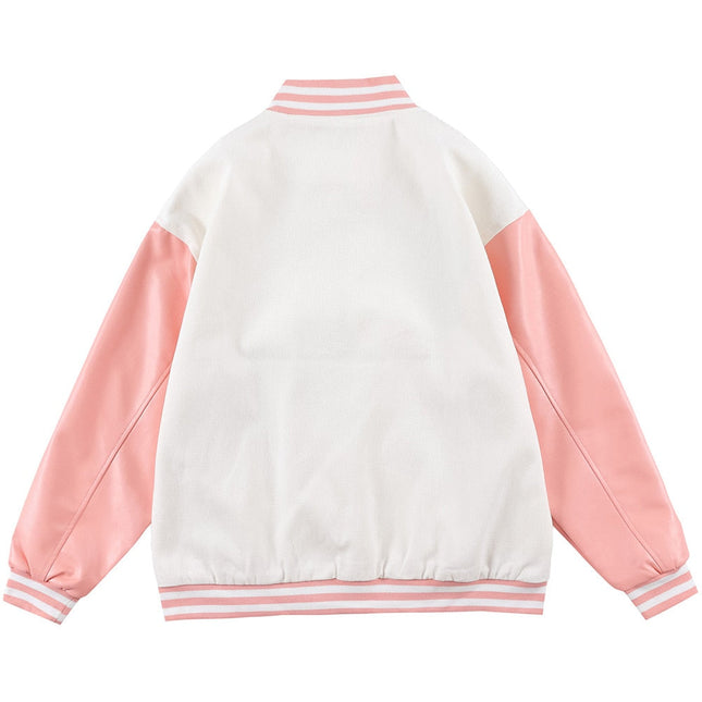 Jacket Men Furry Cartoon Comics Girl Letter Outwear Oversized College Style Hipster Coats All-match Streetwear-1