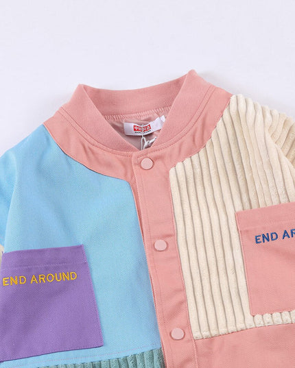 Jacket Men Colorful Patchwork Coat High Street College Style Outwear Youthful Vitality Hipster Casual Couple Streetwear-4