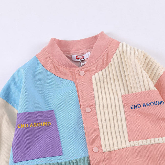 Jacket Men Colorful Patchwork Coat High Street College Style Outwear Youthful Vitality Hipster Casual Couple Streetwear-4
