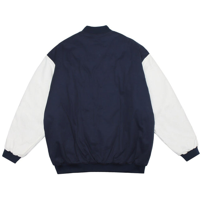 Winter Jacket Men Letter Animal Patch Embroidery Patchwork Thicken Coats Couple Baggy High Street College Style Outwear-1