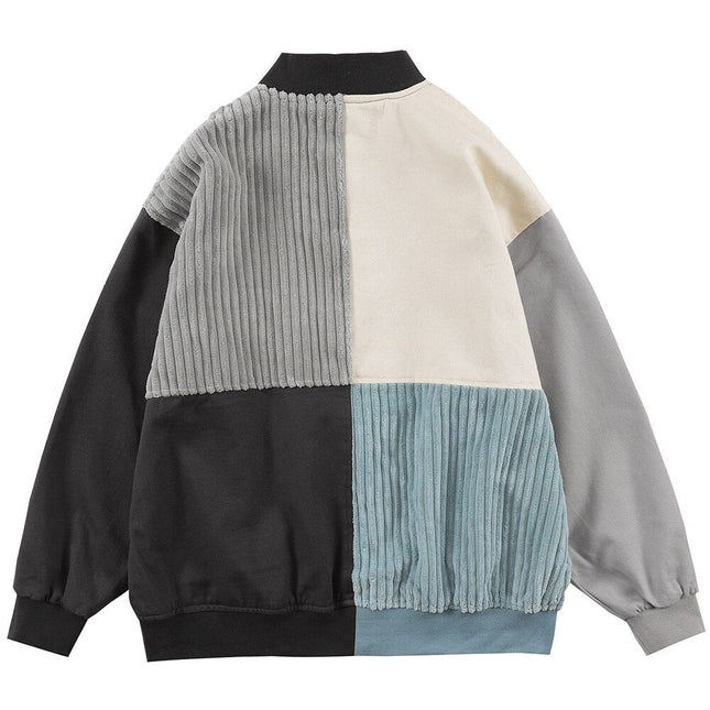 Jacket Men Colorful Patchwork Multi-Pocket Coat Japanese Vintage Varsity Outwear Cargo Hipster Casual Couple Streetwear-1
