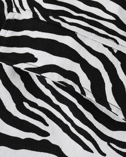Parka Jacket Men Zebra Striped Print Thick Hooded Jackets Coat Loose Casual Retro Hip Hop Fashion Padded Outwear Winter-3