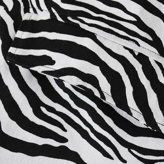 Parka Jacket Men Zebra Striped Print Thick Hooded Jackets Coat Loose Casual Retro Hip Hop Fashion Padded Outwear Winter-3
