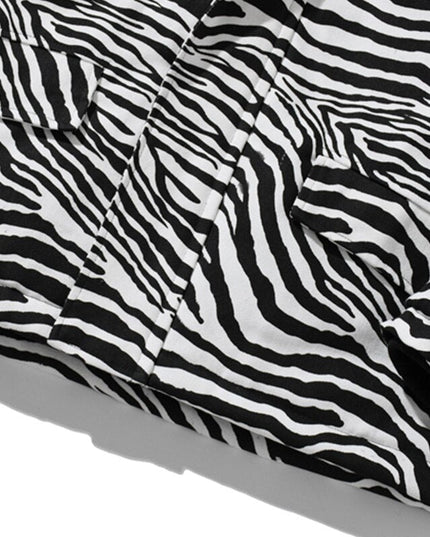 Parka Jacket Men Zebra Striped Print Thick Hooded Jackets Coat Loose Casual Retro Hip Hop Fashion Padded Outwear Winter-2
