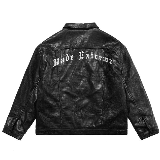 Leather Parkas Jackets Men Pockets Thick Black Motorcycle Jacket Vintage High Street Punk Fashion Turn-down Collar Coat-1
