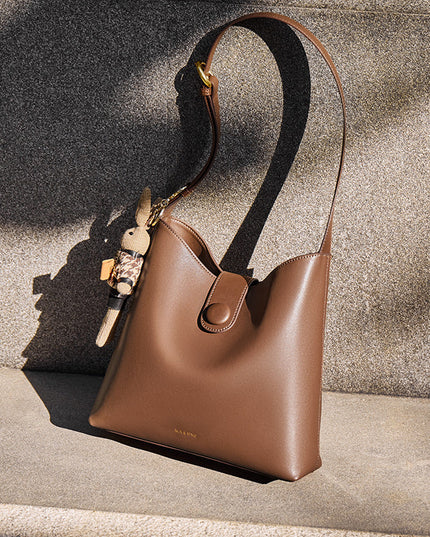 Retro Brown Leather Medium Shoulder Bag-2
