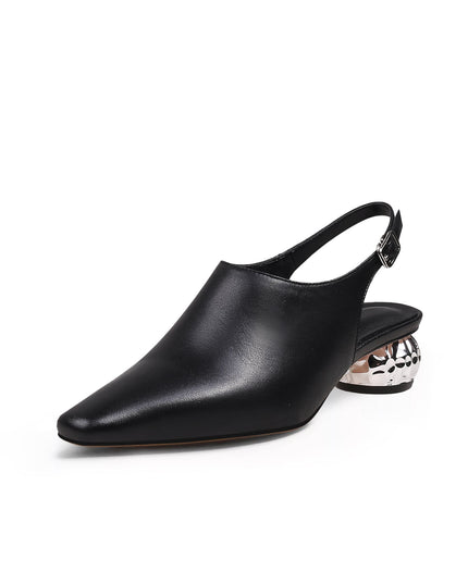 Sculptural Ball Heel Slingback Sandals-1