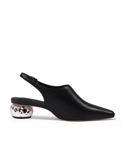 Sculptural Ball Heel Slingback Sandals-2