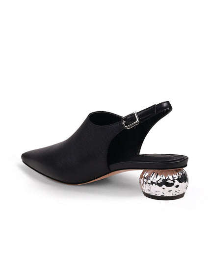 Sculptural Ball Heel Slingback Sandals-3