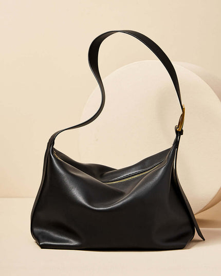 Sleek Retro Leather Tote Bag-3