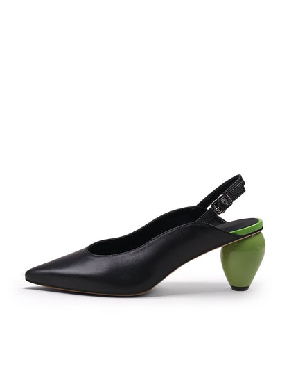 Slingback Low-Heel Pointed Sandals-0