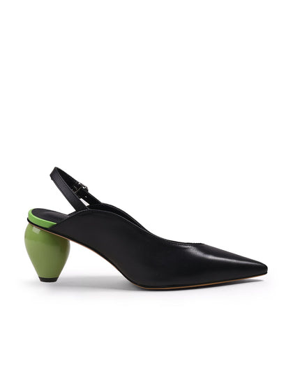 Slingback Low-Heel Pointed Sandals-2