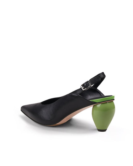 Slingback Low-Heel Pointed Sandals-3