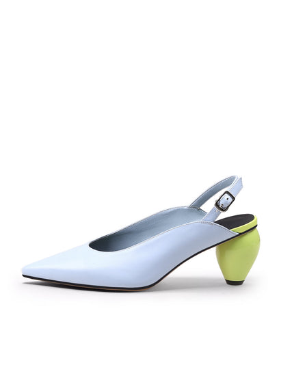 Slingback Low-Heel Pointed Sandals-5