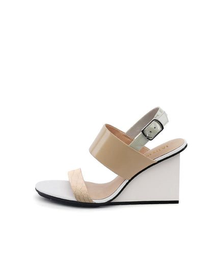 Solid Multi-Strap Slingback Wedge Sandals-0