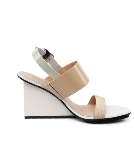 Solid Multi-Strap Slingback Wedge Sandals-2