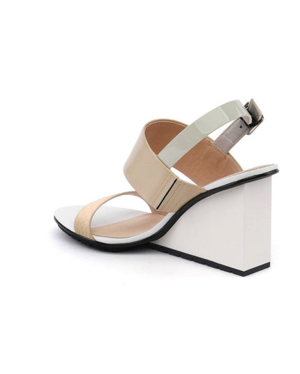 Solid Multi-Strap Slingback Wedge Sandals-3