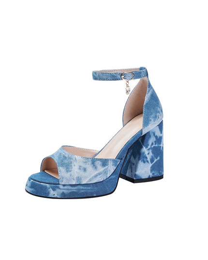 Summer Denim Open Toe Ankle Strap Sandals-4