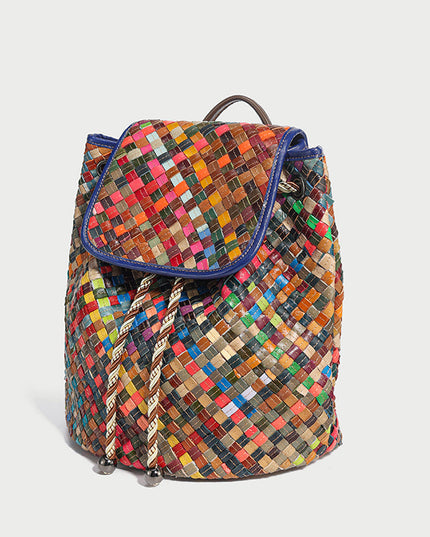 Sunset Everyday Woven Leather Backpack-2