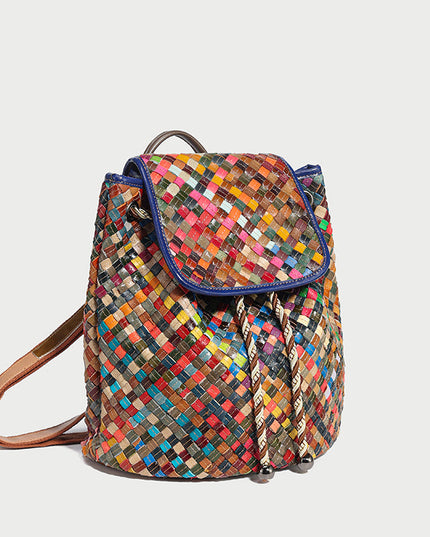 Sunset Everyday Woven Leather Backpack-3