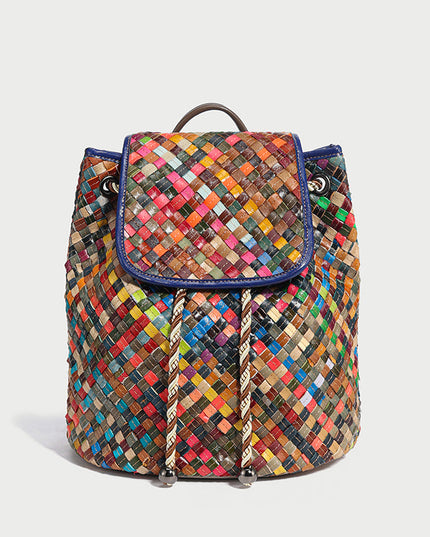 Sunset Everyday Woven Leather Backpack-0