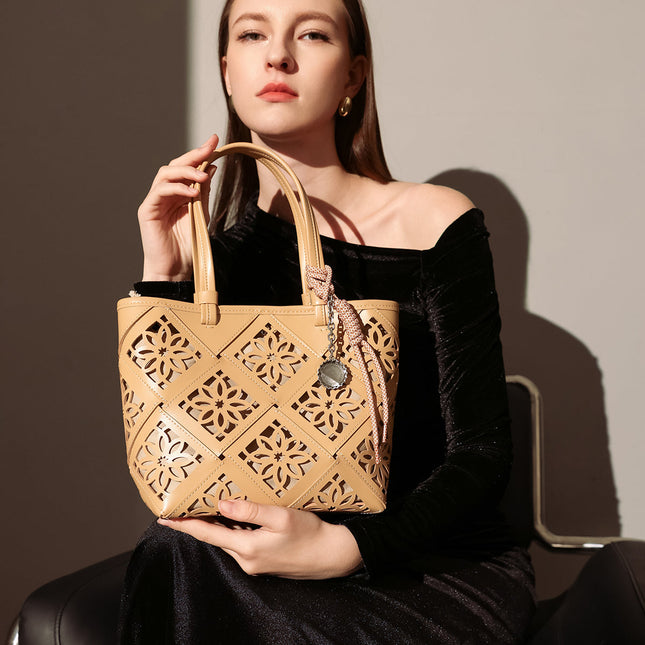 Venetian Perforated Leather Tote Bag-0