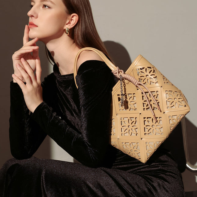 Venetian Perforated Leather Tote Bag-1