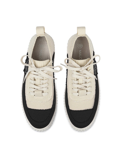 Versatile Round Toe Thick Soled Casual Sneakers-3