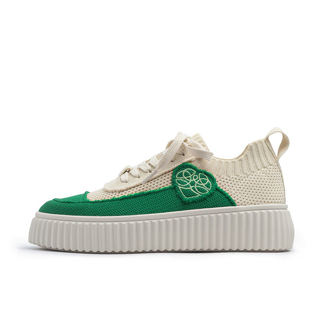 Versatile Round Toe Thick Soled Casual Sneakers-5