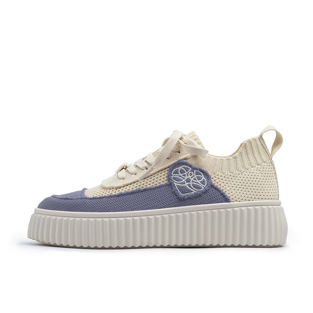 Versatile Round Toe Thick Soled Casual Sneakers-6