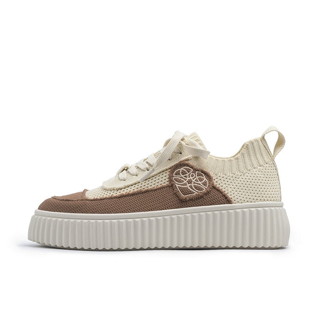 Versatile Round Toe Thick Soled Casual Sneakers-7