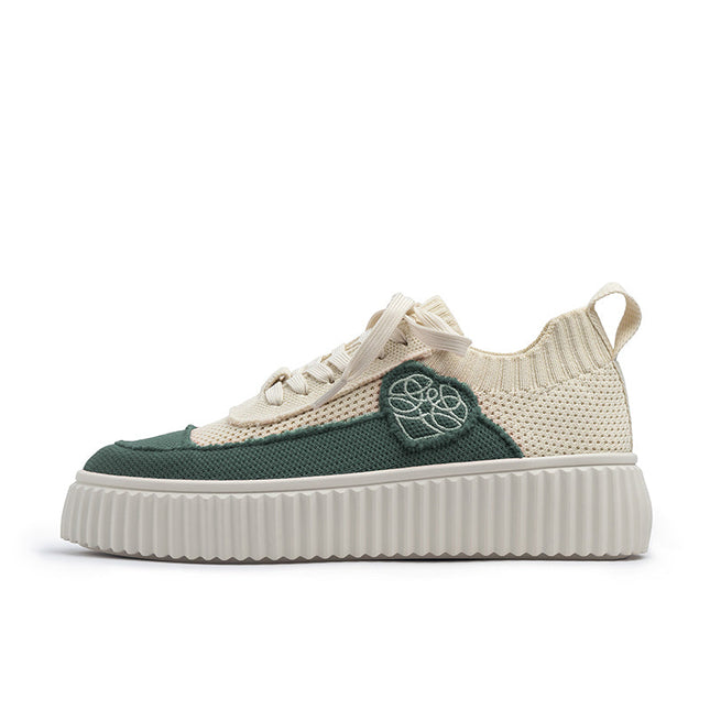 Versatile Round Toe Thick Soled Casual Sneakers-8