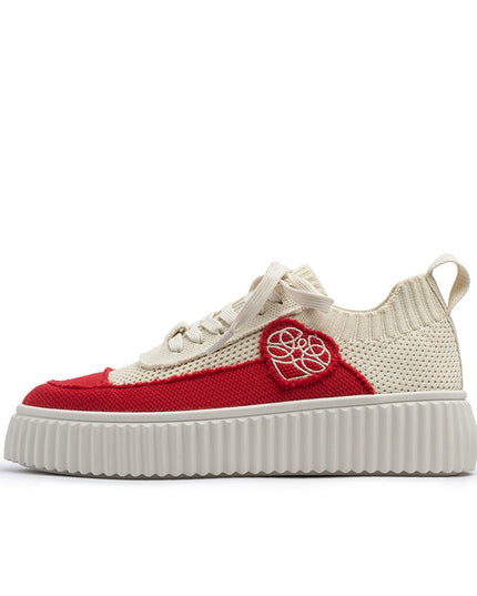 Versatile Round Toe Thick Soled Casual Sneakers-10