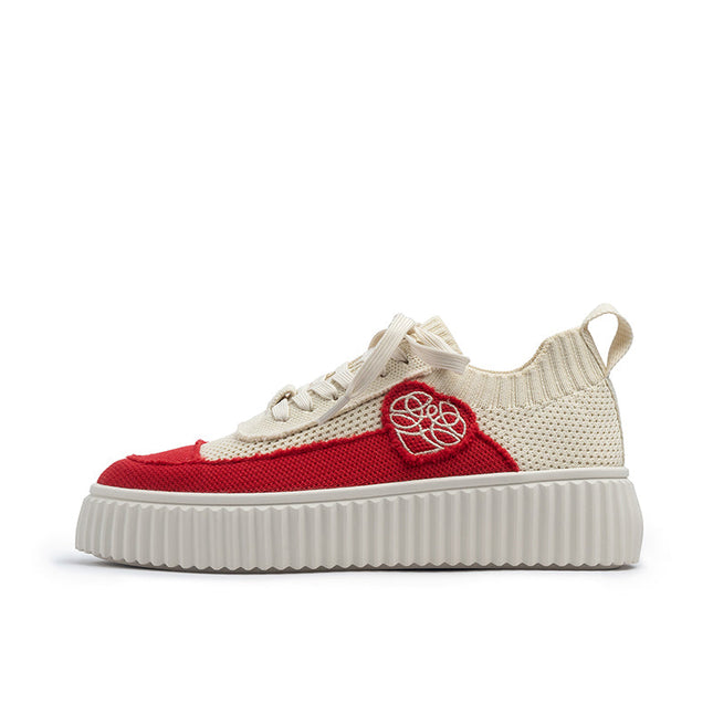Versatile Round Toe Thick Soled Casual Sneakers-10