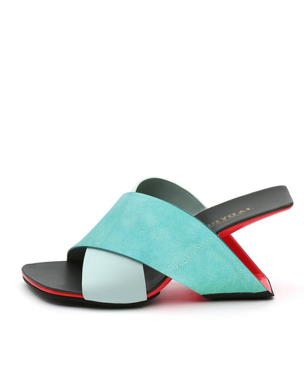 Woven Leather Modern Wedge Sandals-5