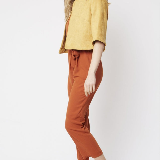 Yellow Faux Suede Jacket-3